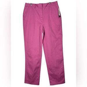 Larry Levine Stretch SPT  Trousers Dress Pant Mauve Pink  Hi-Waist Size 10 NWT